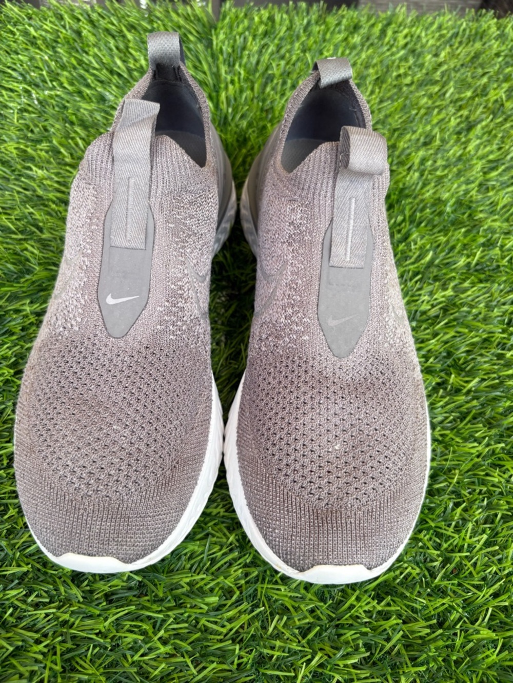 Nike Women’s Slip-On Knit Sneakers — Brown with White Sole